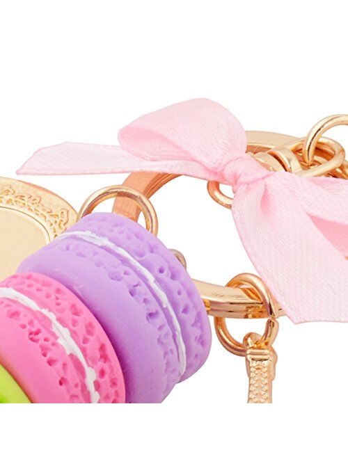 ZOONAI Macaron Cake Eiffel Tower Keychain Bowknot Car Keyring Bag Purse Pendant