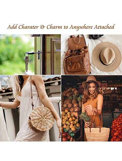 EBINGMIMA Mini Rainbow Keychain, Mini Macrame Rainbow Keychains, Macrame Rainbow Bag Charms Bag Tag