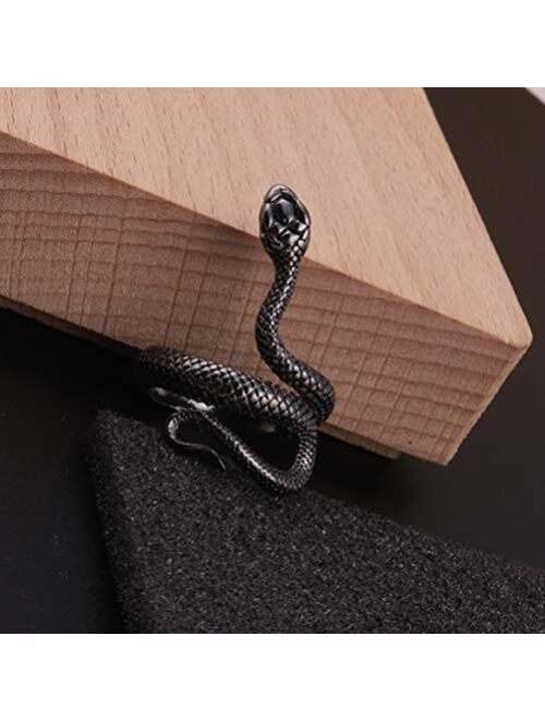HIIXHC Snake Rings Fashion Animal Rings for Women Snake Ring Vintage Jewelry Rings for Men Adjustable Size
