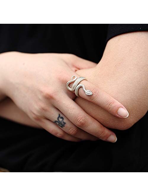 HIIXHC Snake Rings Fashion Animal Rings for Women Snake Ring Vintage Jewelry Rings for Men Adjustable Size