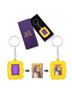 HomeWelt Frame Yellow Peephole Handmade Door Frame As Seen on Monica's Door Keychain Personalized Photo, Great Present for Friends