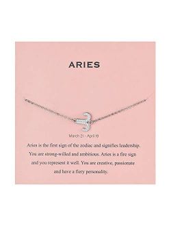Augonfever Zodiac Sign Charms Anklet Constellation Horoscope Birthday Gifts for Women Girls