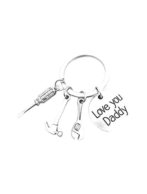 Myhouse Letter 'Love You Daddy' Keychain Alloy Creative Gadget Pendant Keychain Hanging Ornament Keyring Key Chain Gift