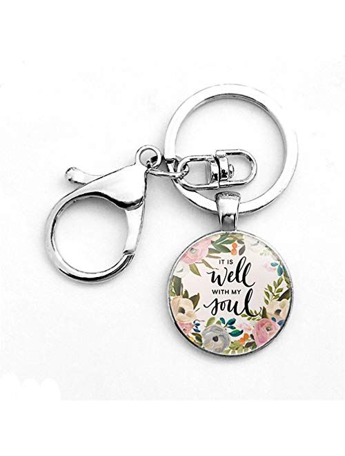 Toporchid God is Within Her. She Will Not Fall Faith Keychain Keyring Christian Party Gift