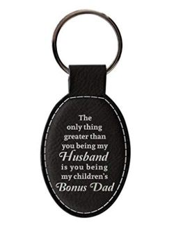 ThisWear The Only Thing Greater Than Mom Dad Uncle Grandma Grandpa Leatherette Oval Keychain Key Tag