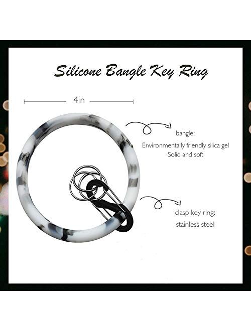 Zhaoyun Bracelet Key Ring Chain,Tassel Bangle Oversize Round Key Ring Wristlet Keychain Bangle Keyring for Women Girl