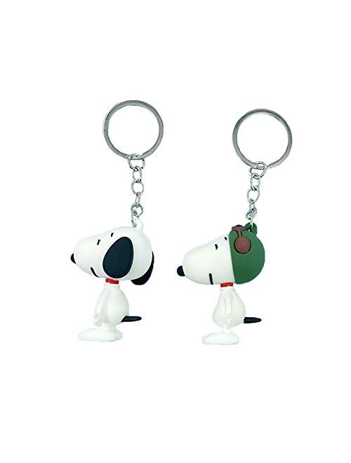 Snoopy Keychain Clip, Christmas Ornament, Suitable for Christmas Decoration, and Package Key Accessories, 2 Pack (White)