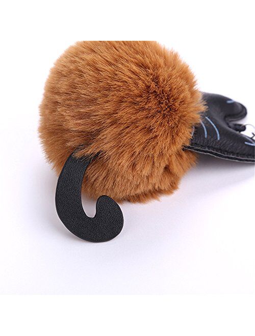 Kissweet Cute Fox Pom Pom Fur Ball Rhinestone Keychain Bag Car Ring Keyring