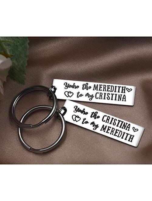 LParkin Your Crazy Matches My Crazy Couples Keychain Set Meredith to My Cristina Inspired Keychain Set Best Friends Keychains for 2 Thelma and Louise