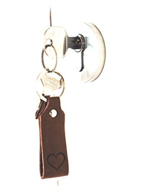 Ankerpunkt Keychain leather with engraved Heart - Gifts for Women Men Best Friend Friend - Gift Idea for Anniversary Birthday Christmas - Made in Germany (dark brown)