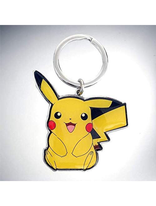Pokemon Pikachu Metal Key Ring Keychain, Yellow