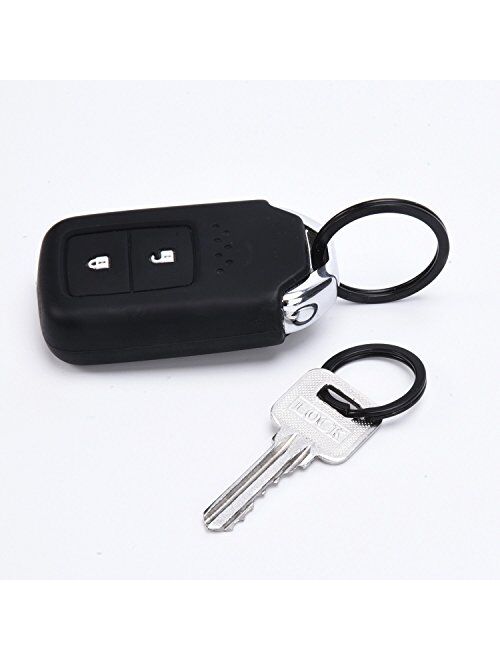 Shappy Flat Key Rings Metal Keychain Rings Split Keyrings for Home Car Keys Attachment, 1 and 1.25 Inch, Black, 20 Pieces