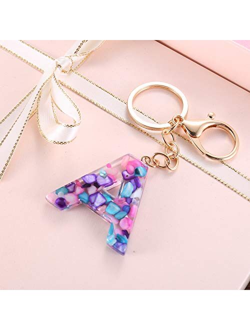 Letter A Keychain Accessories Cute Crystals Keyring Initial Key Ring for Women