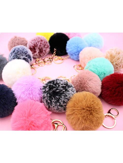 Real Sic Pom Pom Keychain - Faux Fur For Girls Women Backpack Purse Gift