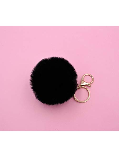 Real Sic Pom Pom Keychain - Faux Fur For Girls Women Backpack Purse Gift