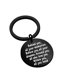 FEELMEM Graduation Gifts Behind You All Memories Before You All Your Dream Graduation Keychain Inspirational Graduates Gifts 2020, 2021