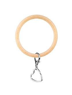 LNEKEI Silicone Bracelet Wrist Key Ring Round Color Glitter Keychain Bangle Key Ring for Women Girls.