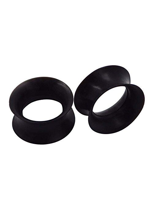 Oyaface 2 PC Extra Soft Silicone Flexible Ear Skin Tunnels Plugs Expanders Gauges Hollow Body Piercing 2G-3/4