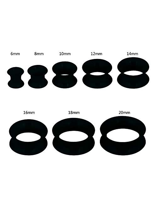 Oyaface 2 PC Extra Soft Silicone Flexible Ear Skin Tunnels Plugs Expanders Gauges Hollow Body Piercing 2G-3/4