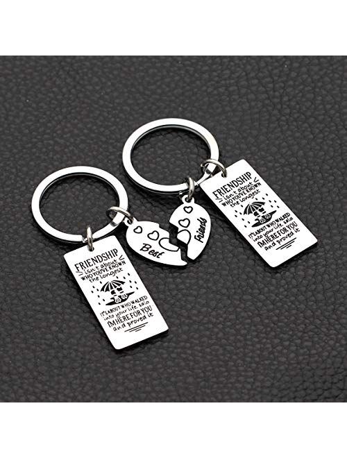 Friendship Gifts, 2 Pcs Best Friend Keychains Key Rings Keyring Christmas Gifts Birthday Gifts