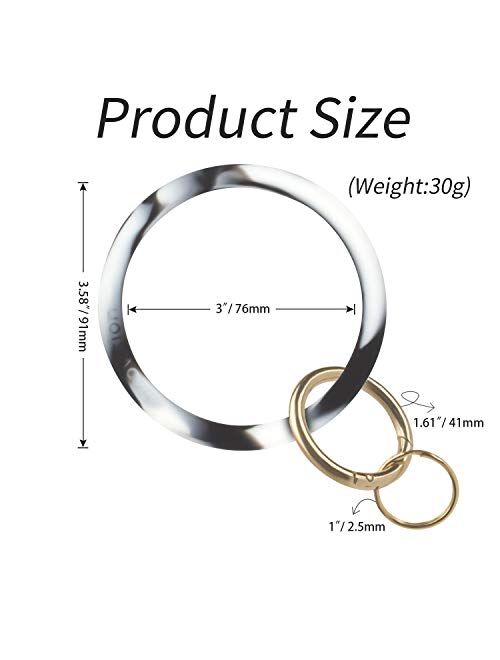 EcoVision Keychain Ring Bracelet,Silicone Wristlet Keychain Bangle for Fashionable Women and Girls