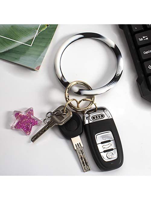 EcoVision Keychain Ring Bracelet,Silicone Wristlet Keychain Bangle for Fashionable Women and Girls