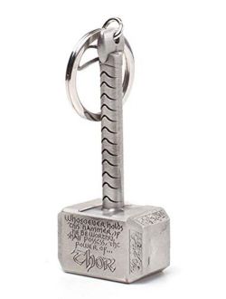 BIO-KE070702MAR Marvel Comics Thor Mjolnir Hammer 3D Metal Keychain, One Size, Multicolour Keyring, 16 cm