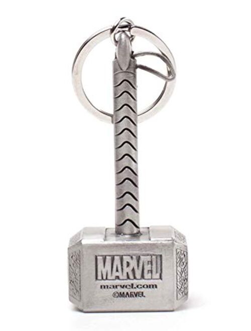 Bioworld BIO-KE070702MAR Marvel Comics Thor Mjolnir Hammer 3D Metal Keychain, One Size, Multicolour Keyring, 16 cm