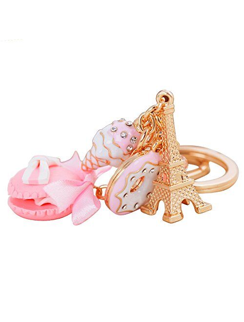 Giftale Hamburger Handbag Accessories Ice cream Key Chain for Women Pink Bag Charms,#619-2