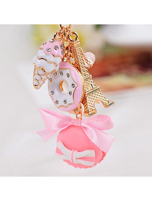 Giftale Hamburger Handbag Accessories Ice cream Key Chain for Women Pink Bag Charms,#619-2