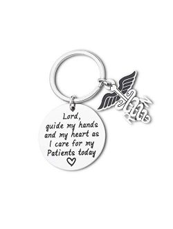 Nurse Prayer Keychain Gift for Nursing School Graduate Lord Guide My Hands Personalized Gift for Medical Students RN Graduation Birthday Christmas Gift for Nurse