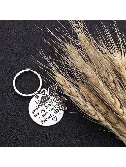 Nurse Prayer Keychain Gift for Nursing School Graduate Lord Guide My Hands Personalized Gift for Medical Students RN Graduation Birthday Christmas Gift for Nurse