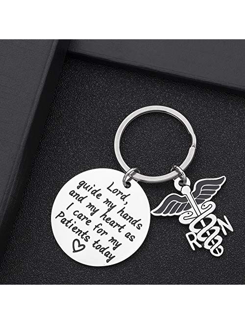 Nurse Prayer Keychain Gift for Nursing School Graduate Lord Guide My Hands Personalized Gift for Medical Students RN Graduation Birthday Christmas Gift for Nurse