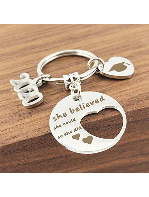 AIbeads Stainless Steel Keychain for Men Husband Son Key Chain Stamping Love Words Pendants Gifts