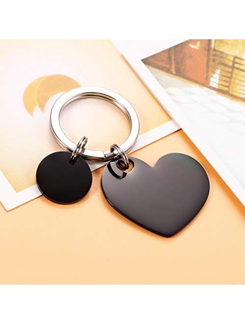 MeMeDIY Keychain Personalized Photo Engraving Name Date Photo Pictures Stainless Steel