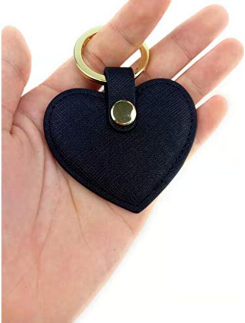 Cute Leather Keychain Heart Shape Leather Key Ring Car Key Holder
