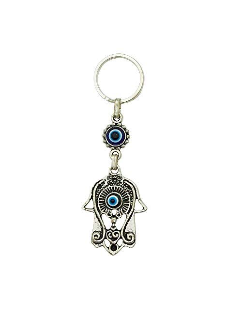 Erbulus Turkish Blue Evil Eye Keychain Amulet Set of 3 - Charm Gift for Women or Men