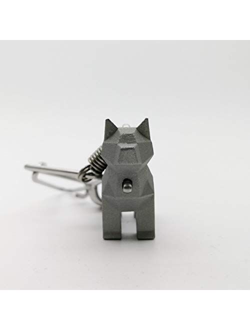 MOODTOWN Handcrafted Stainless Steel Dog Keychain Gift for Men and Women Car Keyring Car Rear View Mirror Hanging Accessory