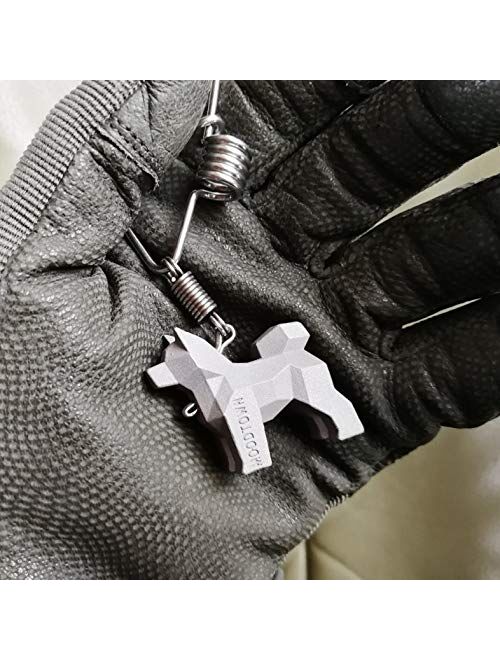 MOODTOWN Handcrafted Stainless Steel Dog Keychain Gift for Men and Women Car Keyring Car Rear View Mirror Hanging Accessory