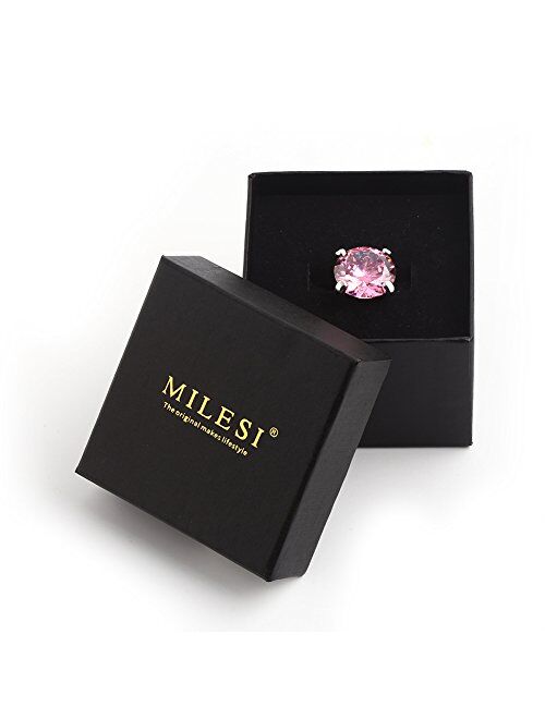 MILESI Shining Crystal Diamond Ring Car Keychain Rhinestones Charm Key Chain Gift for Women