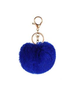 Prince2018 Pom Pom Keychain Real Rabbit Fur Ball Key ring Car Bag Charm Handbag Tote Pendant