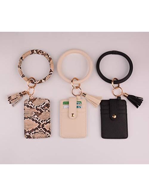 L&N Rainbery Credit Card Keychain Wallet Tassel Key Ring Wallet Light Weight For Women Girls