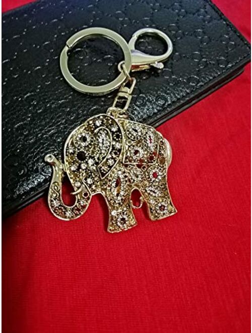 Skull Key Keychains 3D Creative Novelty Blings Crystal Skull Elephant Keychain for Women Girl Charm Purse Handbag Gift