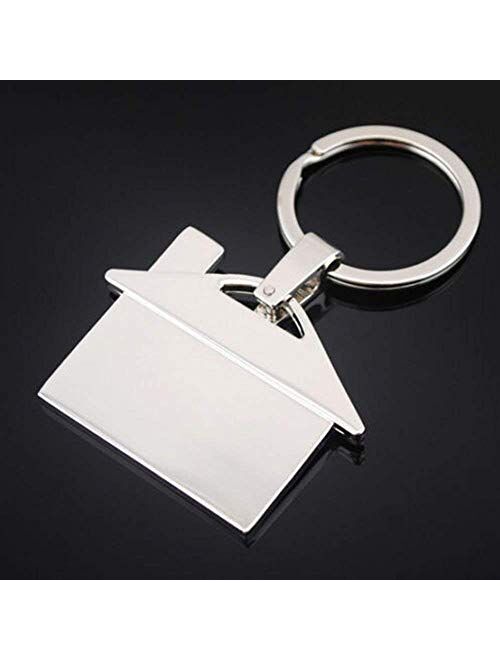 ISKYBOB Set of 3 House Design Key Chain Creative Metal Keyring Gift