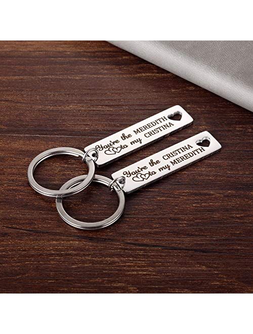Soul Sisters Keychain for 2-2PCS You're The Cristina to My Meredith Ture Friends Key chain Set, Keyrings Inspired Greys Anatomy Best BFF Birthday Presents