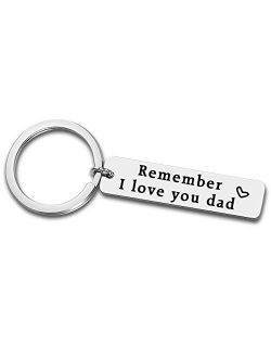 XGAKWD Father's Day Gifts from Daughter Son - Remember I Love You Dad Jewelry Keychain, Birthday Christmas Key Chain Gift for Papa