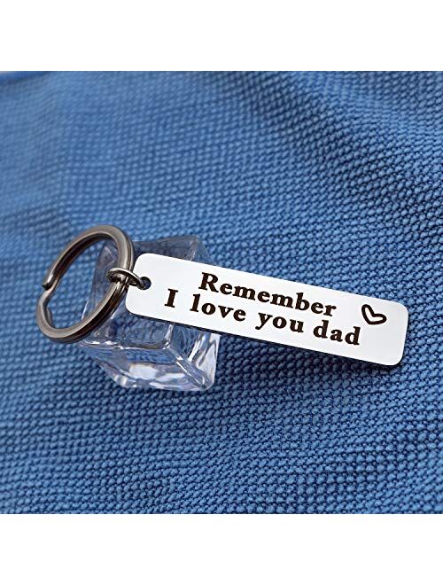 XGAKWD Father's Day Gifts from Daughter Son - Remember I Love You Dad Jewelry Keychain, Birthday Christmas Key Chain Gift for Papa