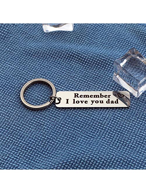 XGAKWD Father's Day Gifts from Daughter Son - Remember I Love You Dad Jewelry Keychain, Birthday Christmas Key Chain Gift for Papa