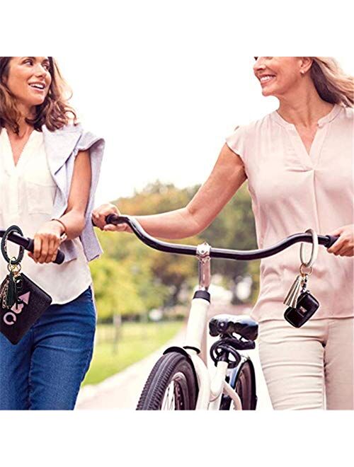 Keychain Leather Bracelet Key Ring Bangle Tassel Large Circle Wristlet Keychain holder free your hands for Women and Girls