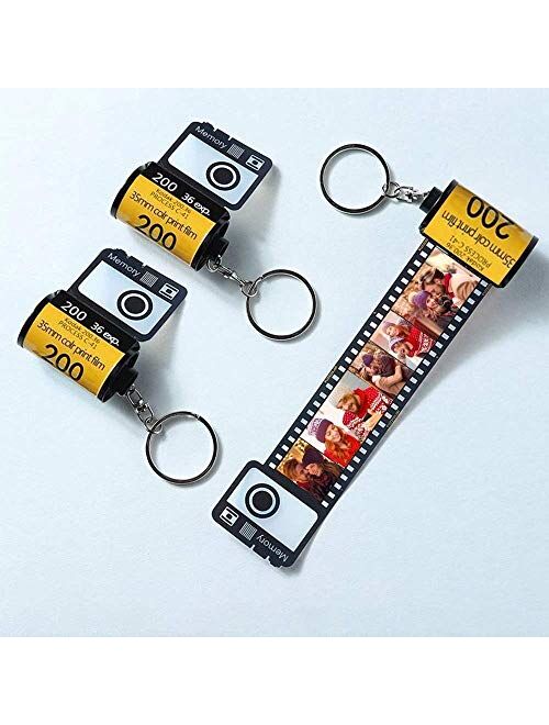 Personalized Keychains with Picture Custom MultiPhoto Camera Film Roll Keychains Personalized Photo Gift for Lovers